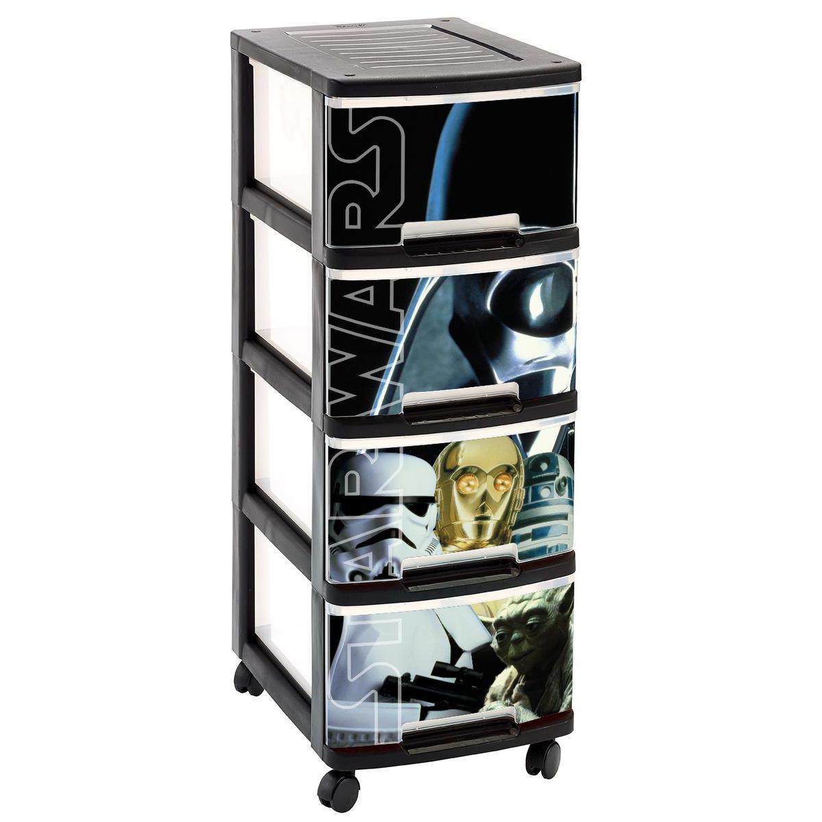 Tour 4 tiroirs Star Wars - Plastique - 26,4 x 35,1 x 67,5 cm - Multicolore