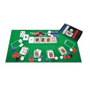 Jeu de poker - Plastique et carton - 33,1 x 21,1 x H 5,5 cm - Multicolore