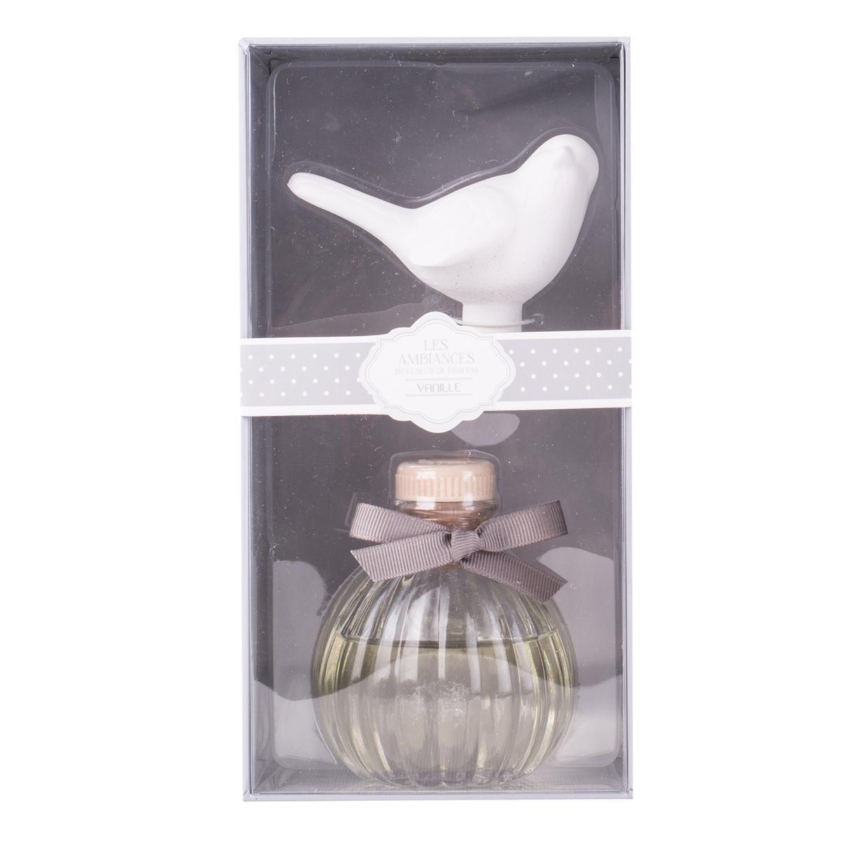 Diffuseur parfum vanille - Verre - 10,6 x 7 x H 24,3 cm - Transparent