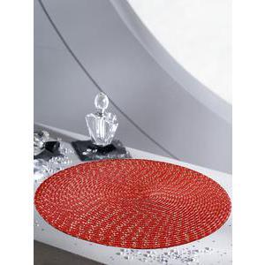 Set table brillant - Polypropylène - Diamètre 35 cm - Rouge