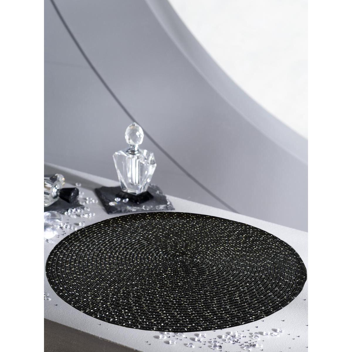 Set table brillant - Polypropylène - Diamètre 35 cm - Noir