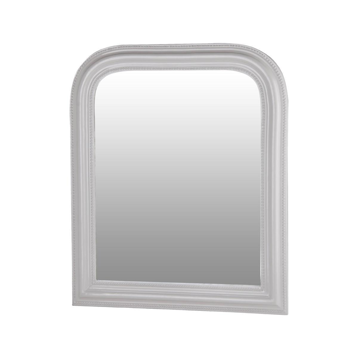 Miroir perle - Paulownia - 60 x 50 cm - Gris antique