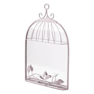 Miroir cage à oiseaux - Acier - 30,5 x 4 x H 48,5 cm - Marron taupe