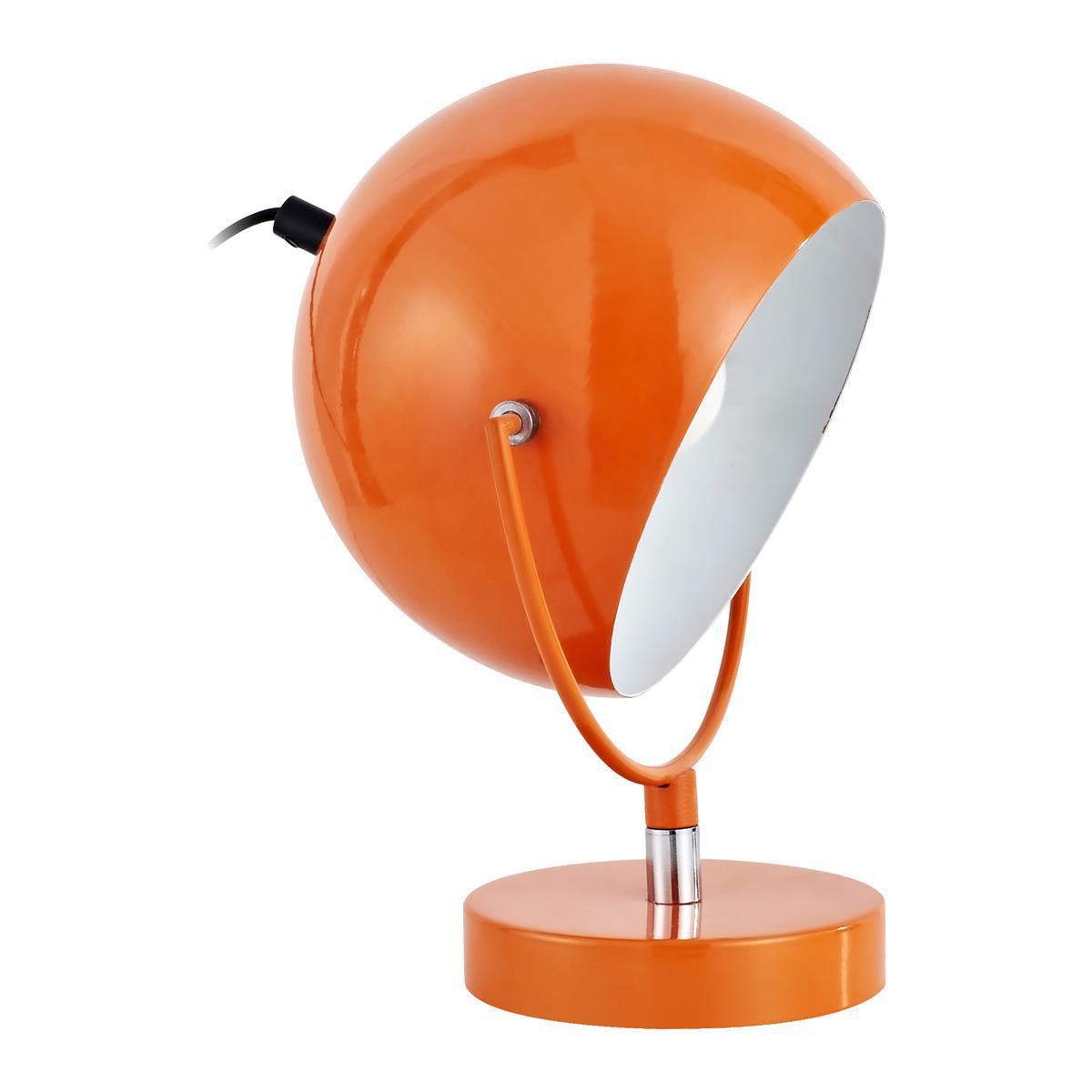 Lampe boule à poser - Acier - Ø 40 x H 23 cm - Orange