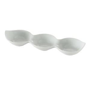 Plateau apéritif - Porcelaine - 28 x 8,5 x H 4 cm - Blanc