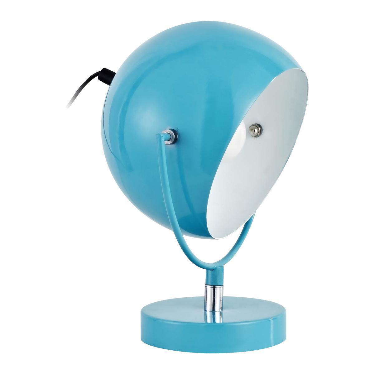 Lampe boule à poser - Acier - Ø 40 x H 23 cm - Bleu