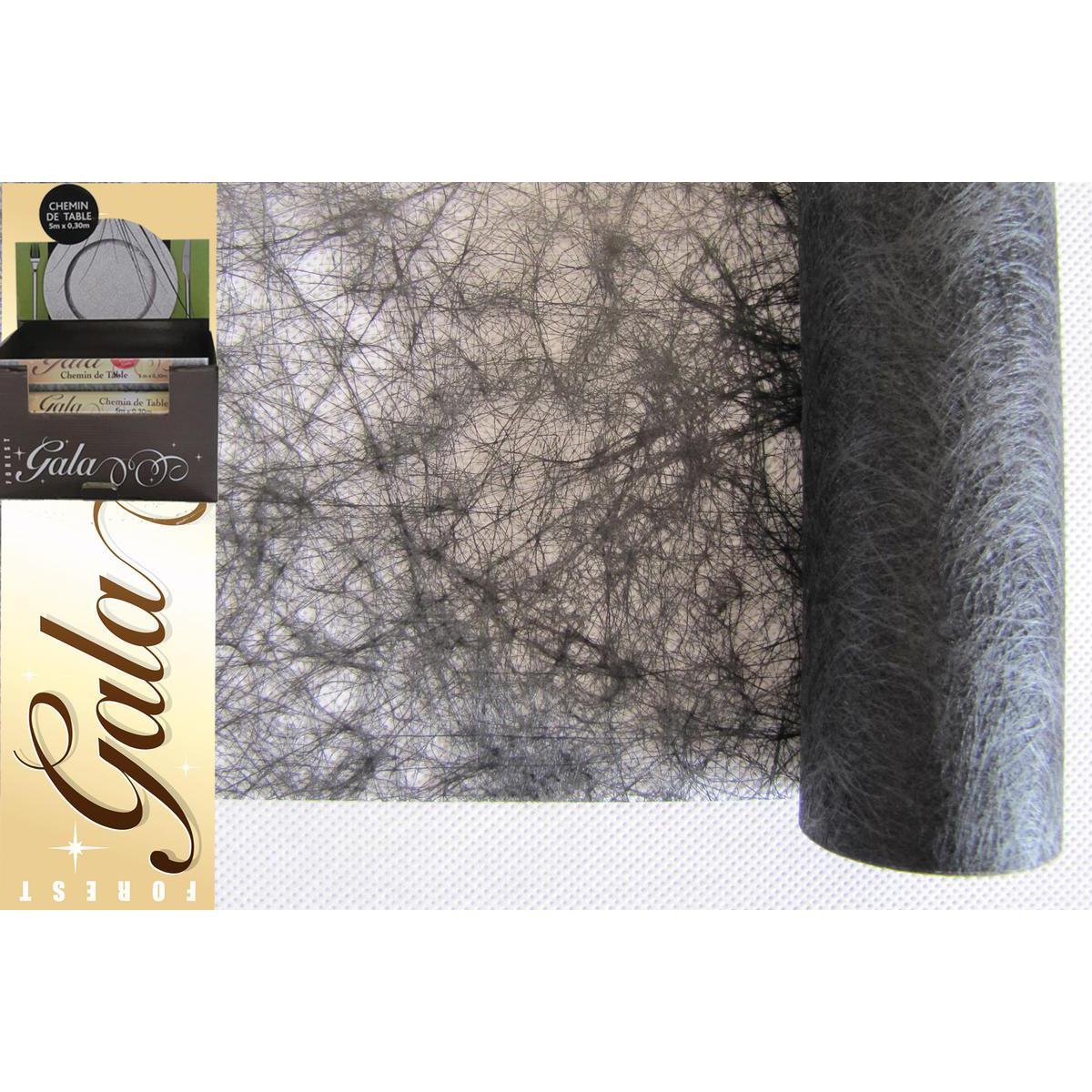 Chemin de table - Organza - 4 m - Noir