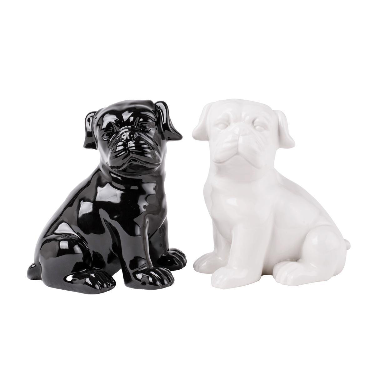 Statue bouledogue assis - Dolomite - 17,4 x 12,6 x H 17,8 cm - 2 modèles au choix