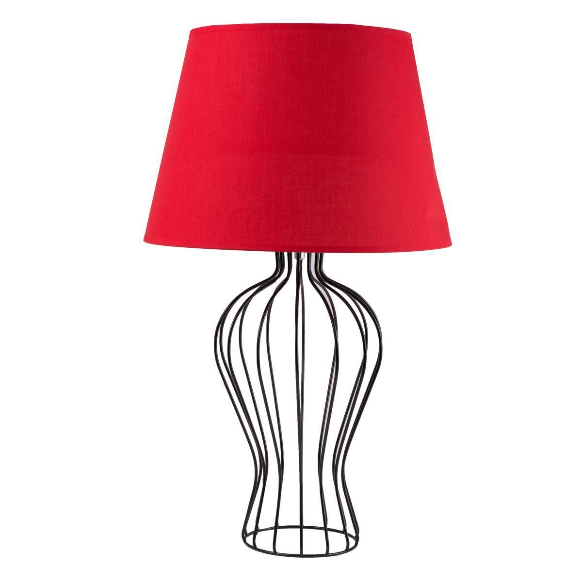 Lampe à poser - Acier, coton et polyester - Ø 34 x H 60 cm - Différents coloris