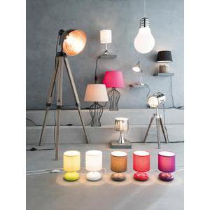 Lampe à poser - Acier, coton et polyester - Ø 34 x H 60 cm - Différents coloris