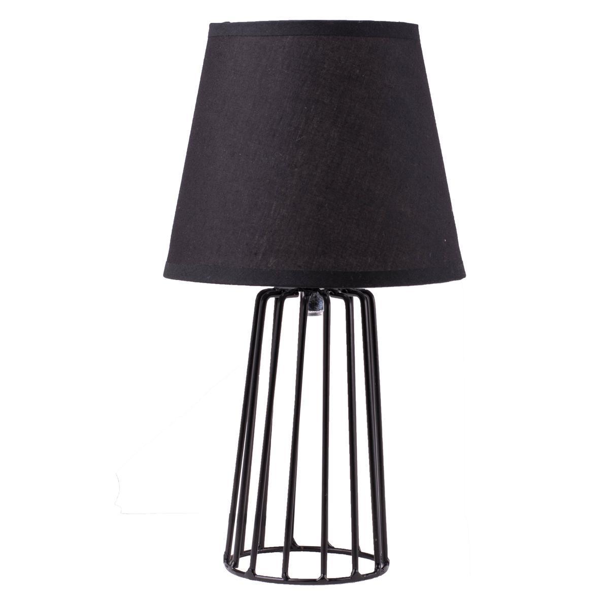 Lampe à poser filaire - Acier, coton et polyester - Ø 16 x H 30 cm - Différents coloris