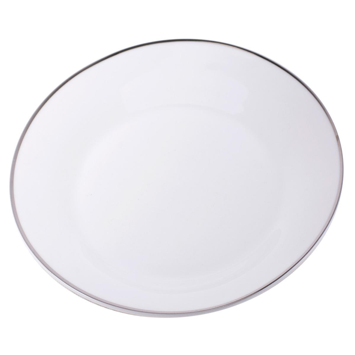 Assiette filet argenté - Porcelaine - Diamètre 27 cm - Blanc