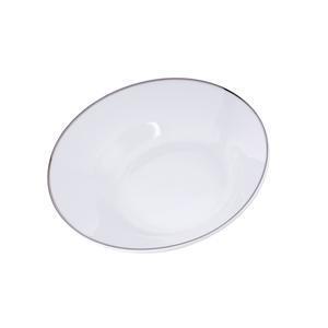 Assiette creuse filet argenté - Porcelaine - Diamètre 20 cm - Blanc