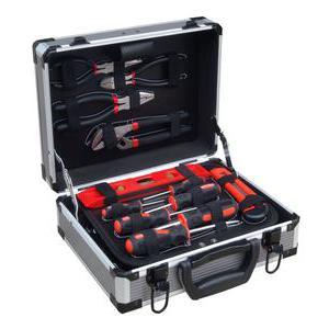 Malette à outils - Aluminium - 31 x 24 x H 13 cm - Rouge, noir et gris