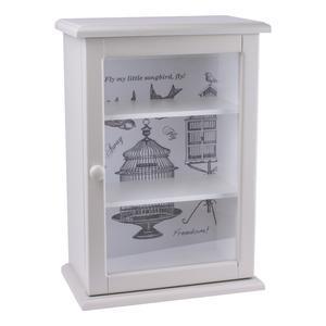 Armoire décor cage à oiseaux - MDF - 35 x 20,05 x H 50 cm - Blanc