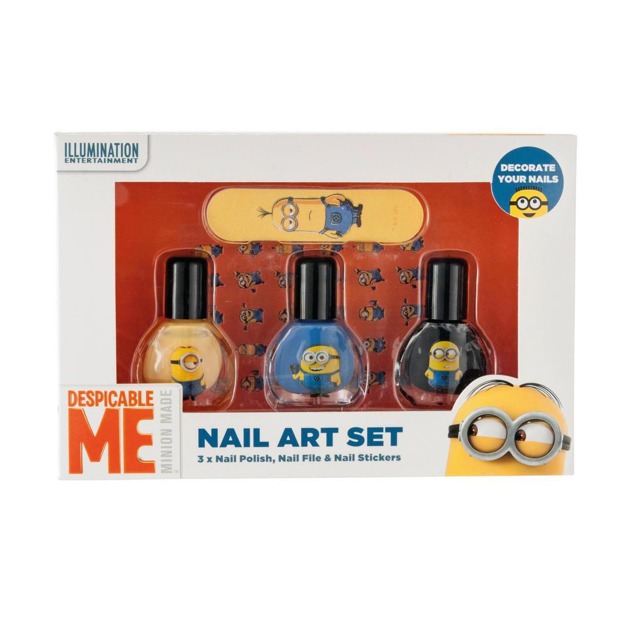 Coffret Nail art Minions - Plastique - Bleu, jaune et noir