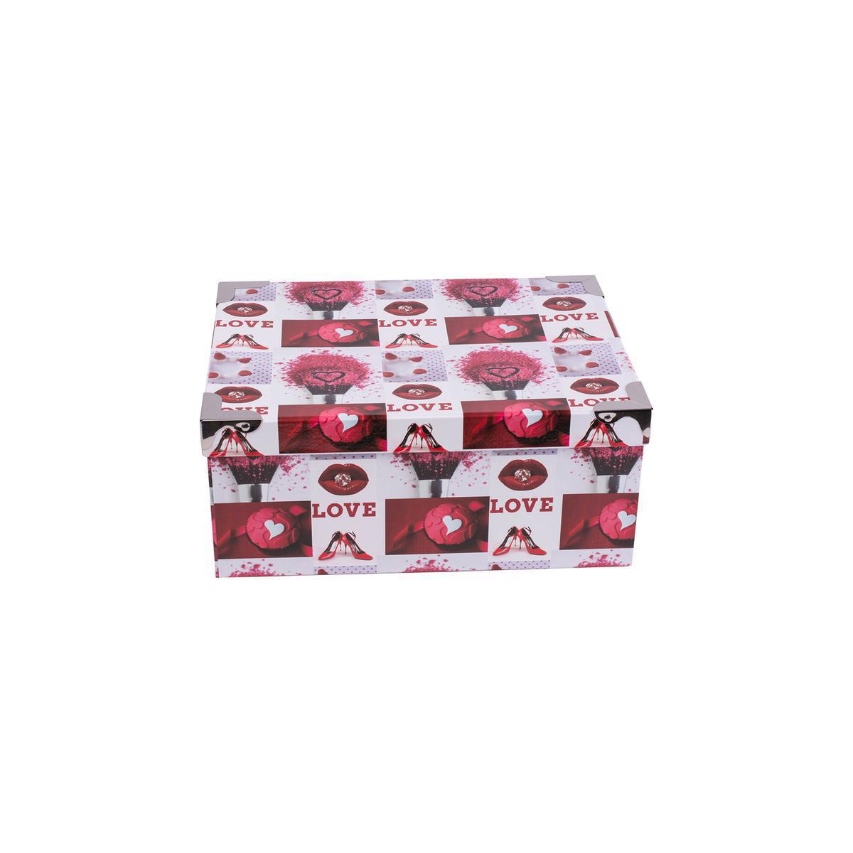 Boîte Love - Carton - 26,5 x 19 x H 11,5 cm - Multicolore