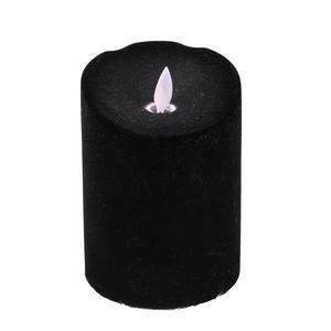 Bougie LED flamme - Plastique - Ø 9 x Hauteur 13 cm - Noir