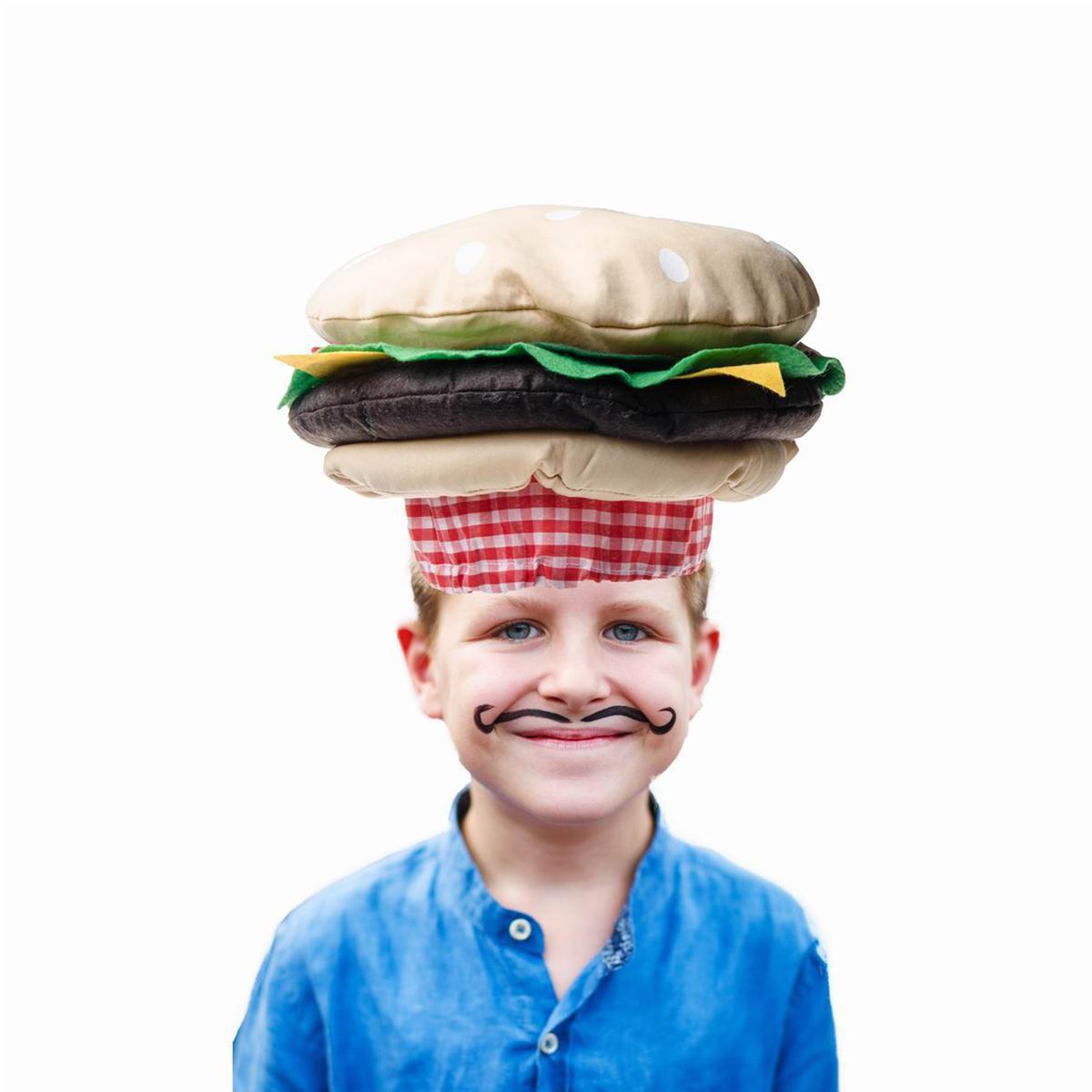 Chapeau Hamburger - Polyester - 30 x 30 x 10 cm - Multicolore
