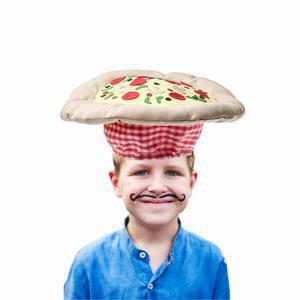 Chapeau pizza - Polyester - 35 x 35 x 5 cm - Multicolore