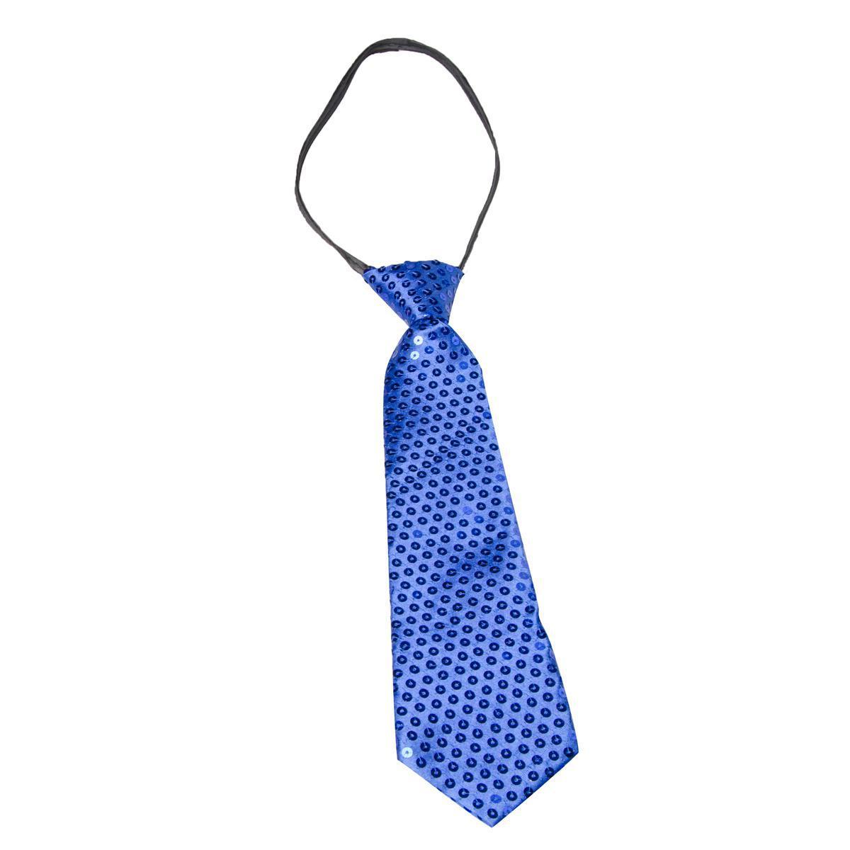 Cravate sequin - Polyester - 35 x 8 x 1,5 cm - Or, argent, rouge, bleu