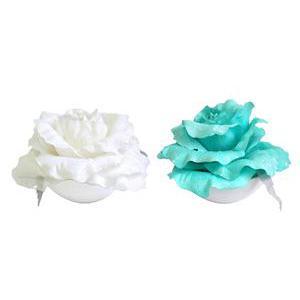 Coupe rose pailletée - Polyester - Ø 17 cm - Blanc ou bleu