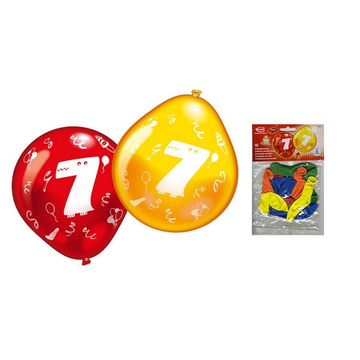 10 ballons chiffre 7 - ø 25 cm