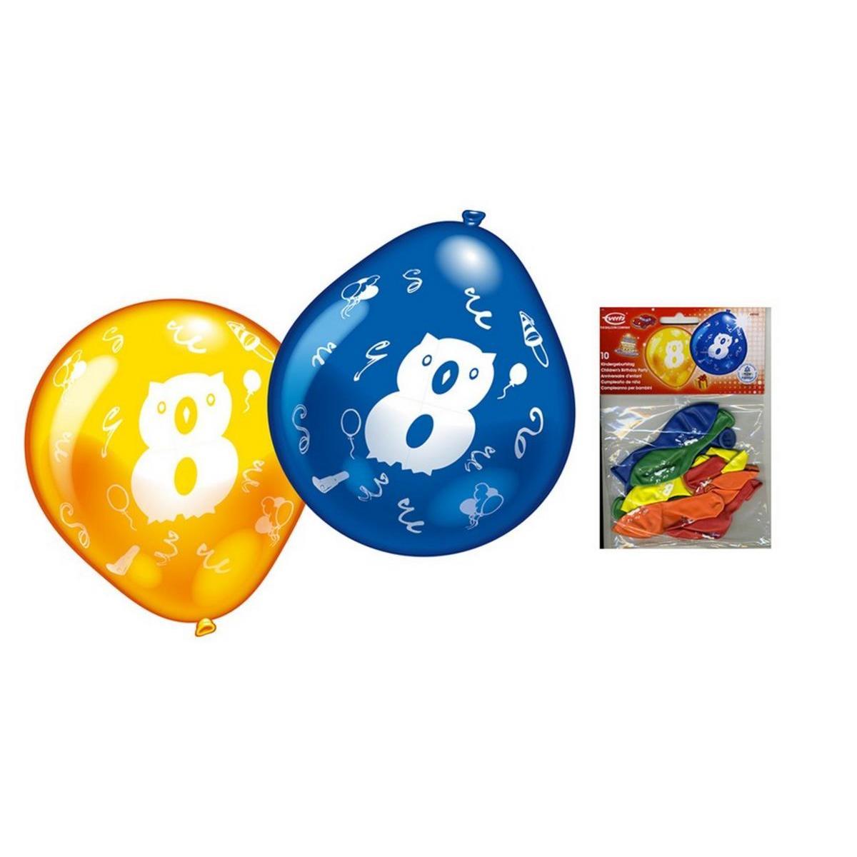 10 ballons chiffre 8 - ø 25 cm