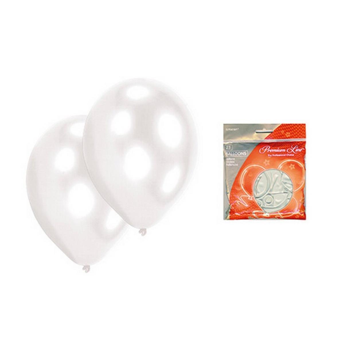 25 ballons nacre - ø 25 cm - Blanc