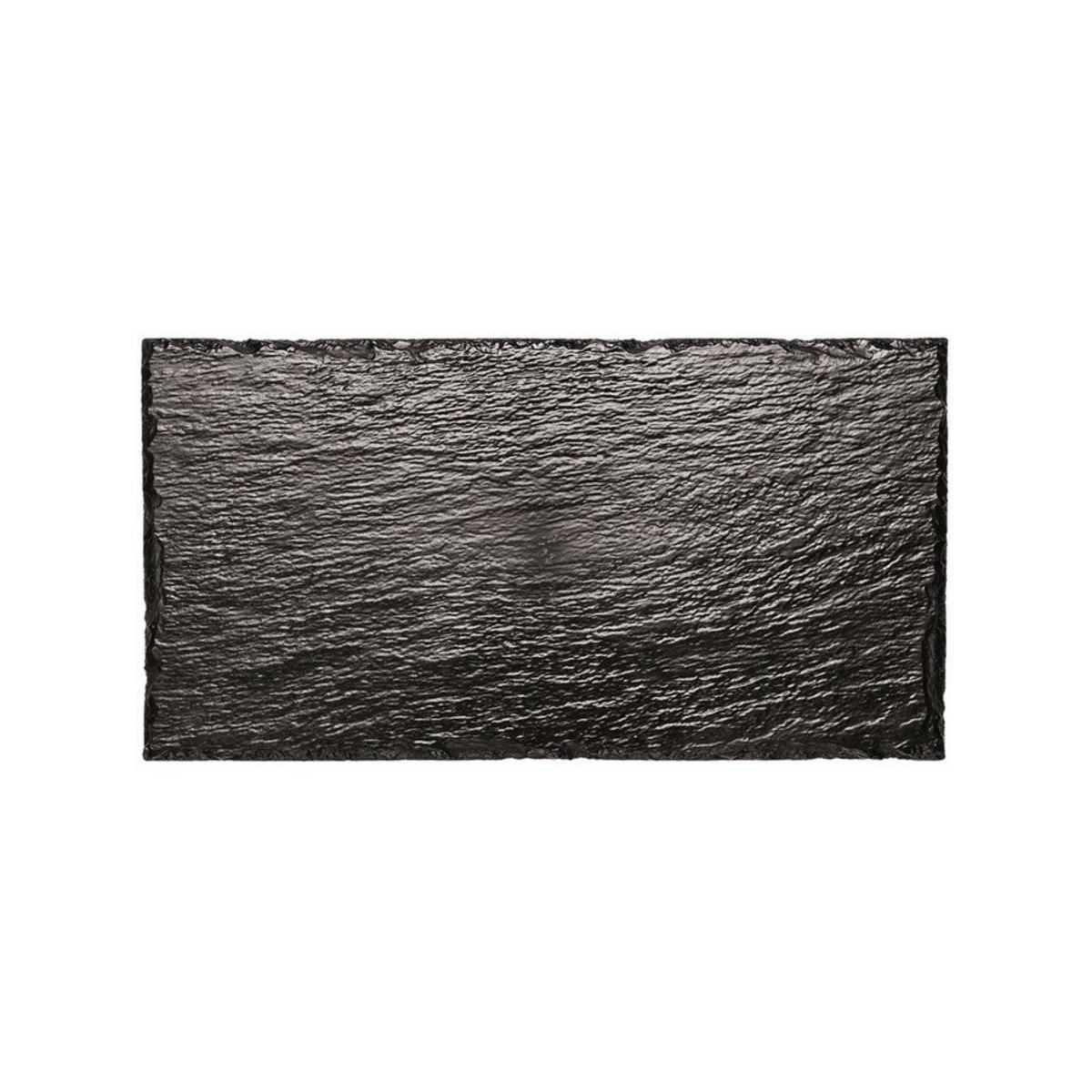 4 assiettes grand modèle - Plastique - 30 x 15,8 cm - Noir