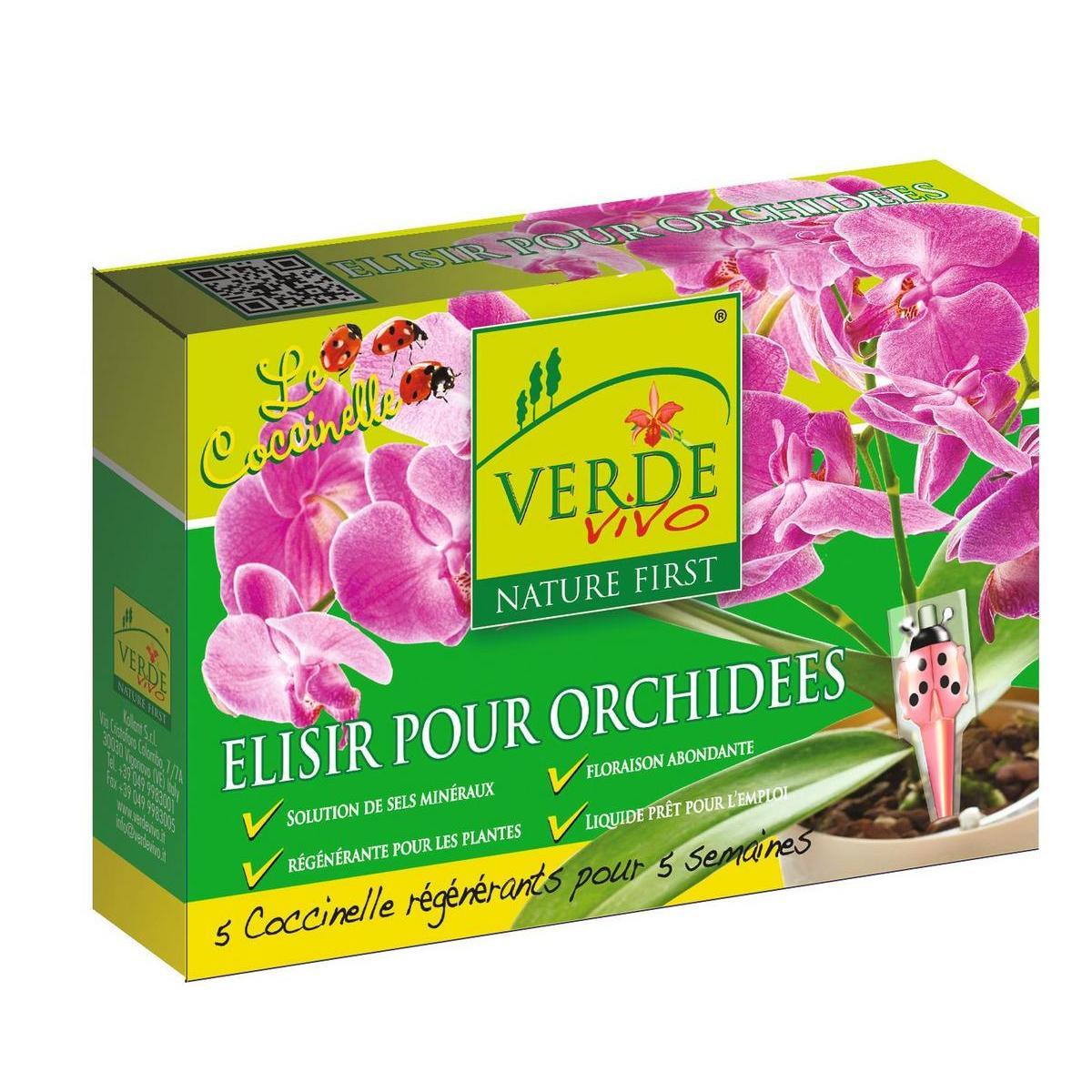 5 élixirs universels pour orchidées - Sels minéraux - 19,5 x 13,5 x 4 cm - Vert