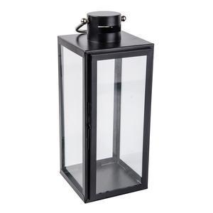 Lanterne - Acier - 20,5 x 21,5 x H 53 cm - Noir
