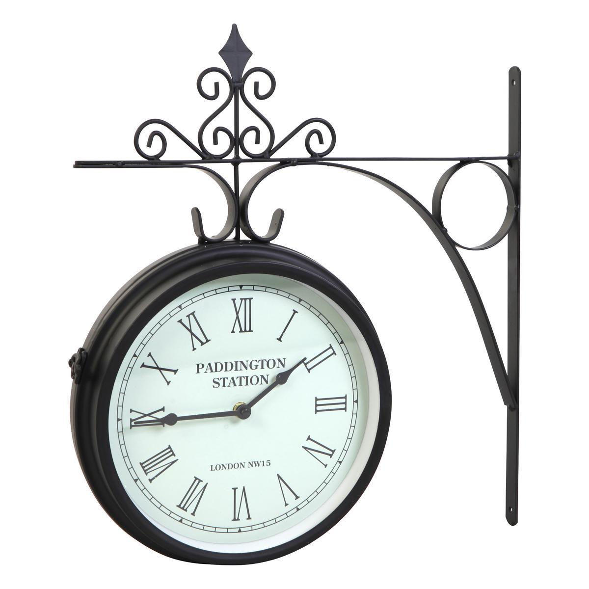 Horloge à fixer - Acier - Ø 41,9 x H 45 cm - Noir