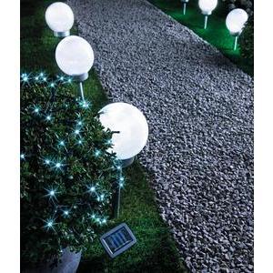 Guirlande solaire 100 LED - Plastique - L 10,92 m - Blanc