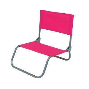 Chaise de plage - 100 % polyester et acier - 45 x 40 x H 50 cm - Vert anis ou fuchsia