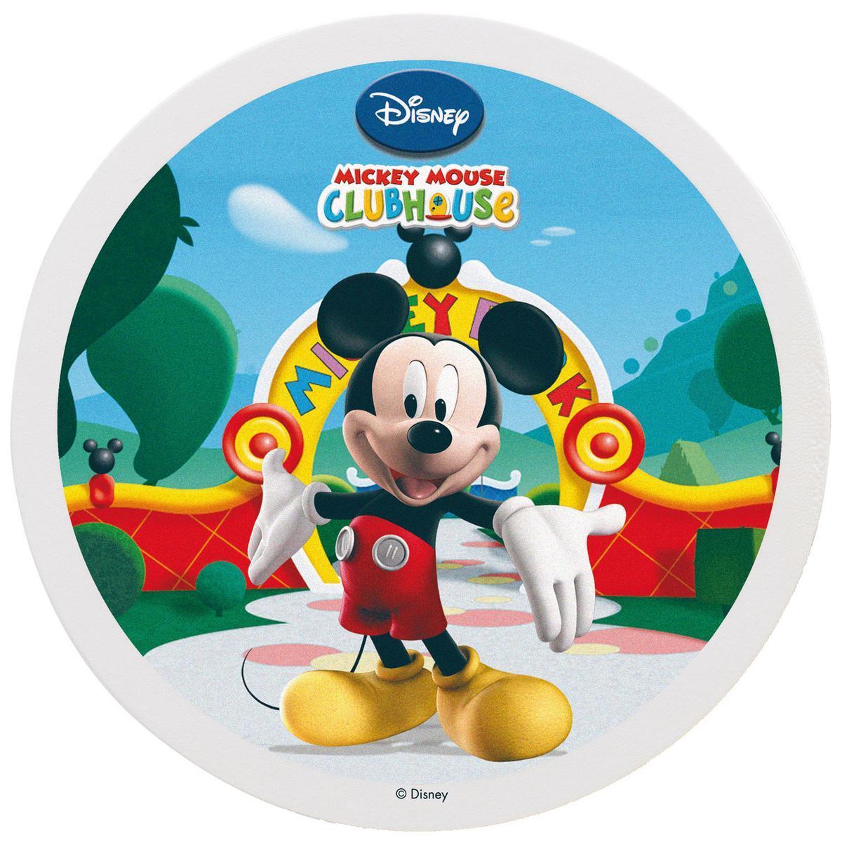 Disque alimentaire décoratif Mickey - Sucre - Ø 16 cm - Multicolore