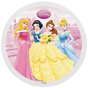 Disque alimentaire décoratif Princesses - Sucre - Ø 16 cm - Multicolore