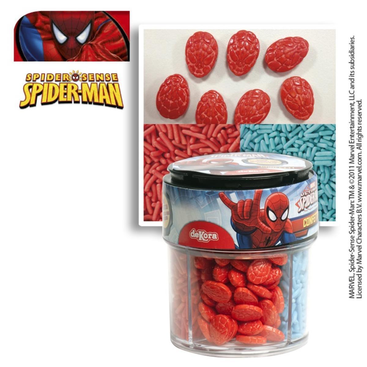 Décorations alimentaires Spider-man - Sucre - 88 g - Multicolore