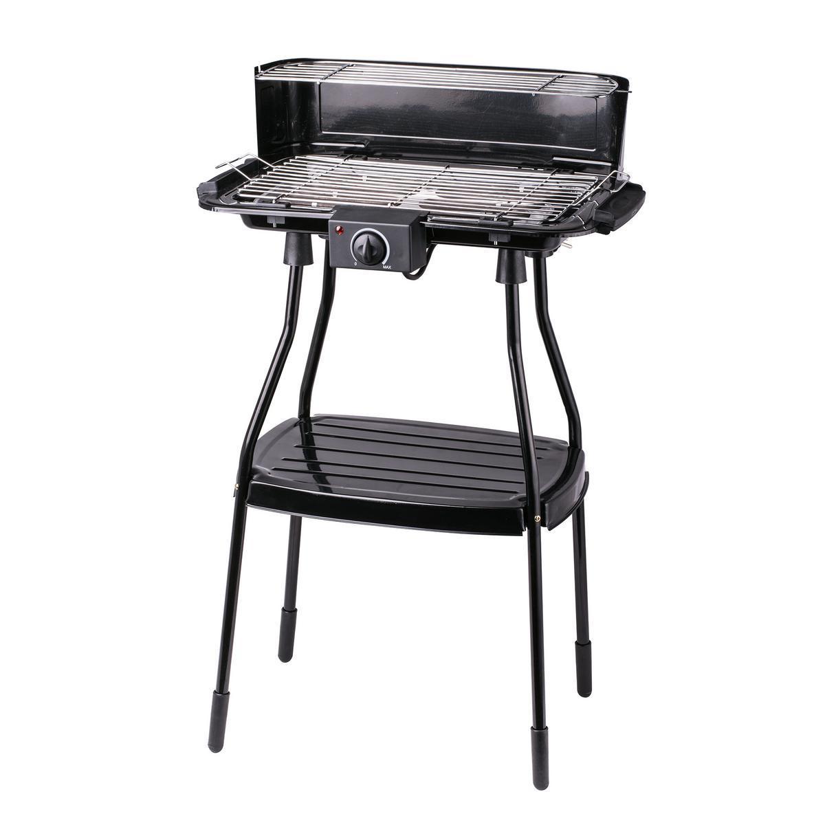 Barbecue électrique - Plastique, acier et métal - 52,5 x 34,5 x 75 cm - Noir