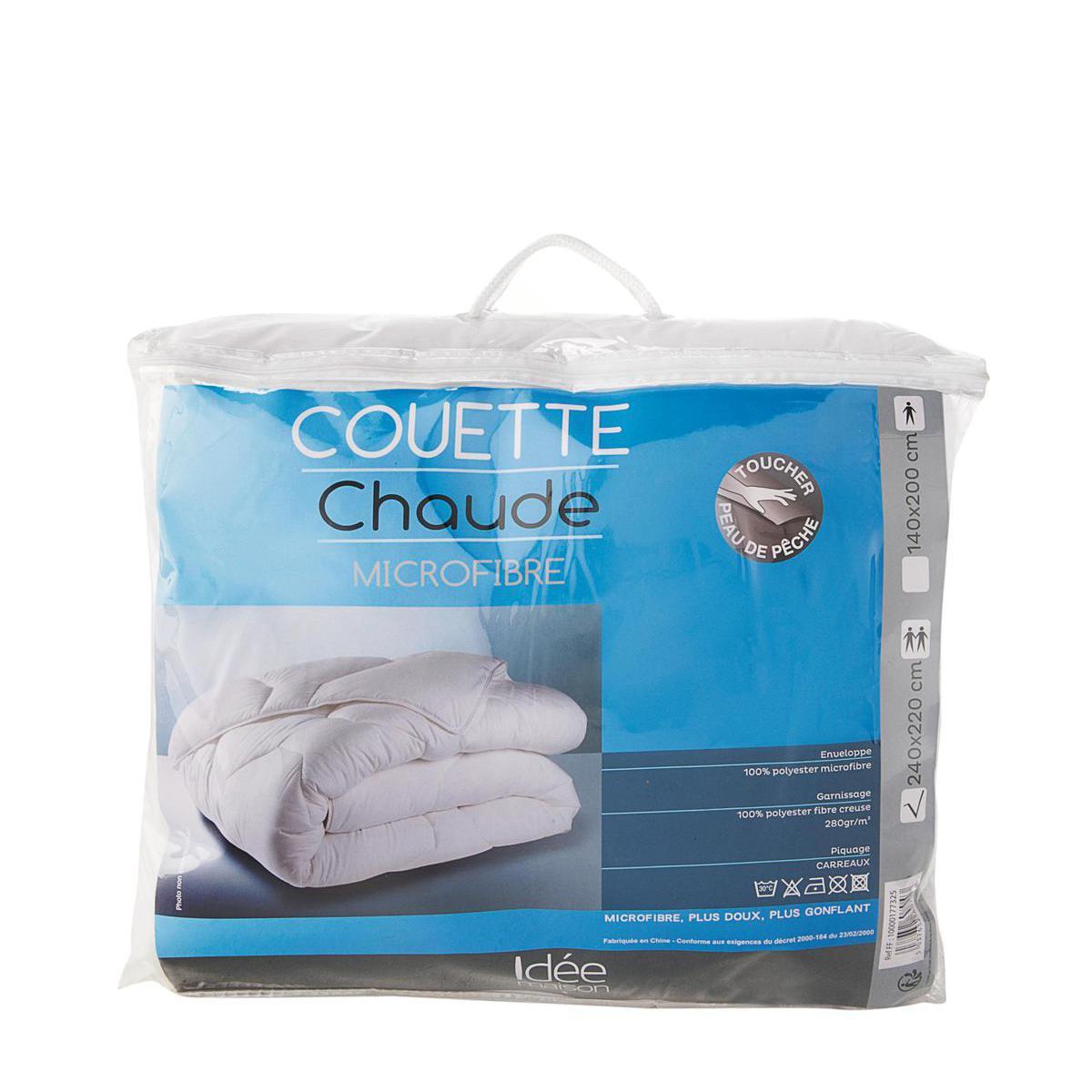 Couette chaude - 100 % polyester - 140 x 200 cm - Blanc