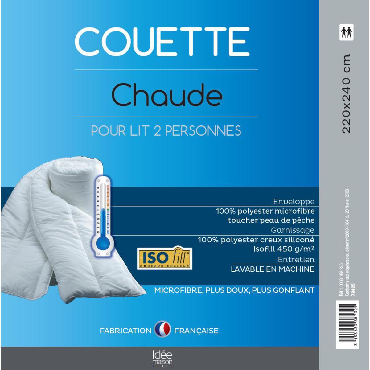 Couette chaude - 100 % polyester - 220 x 240 cm - Blanc