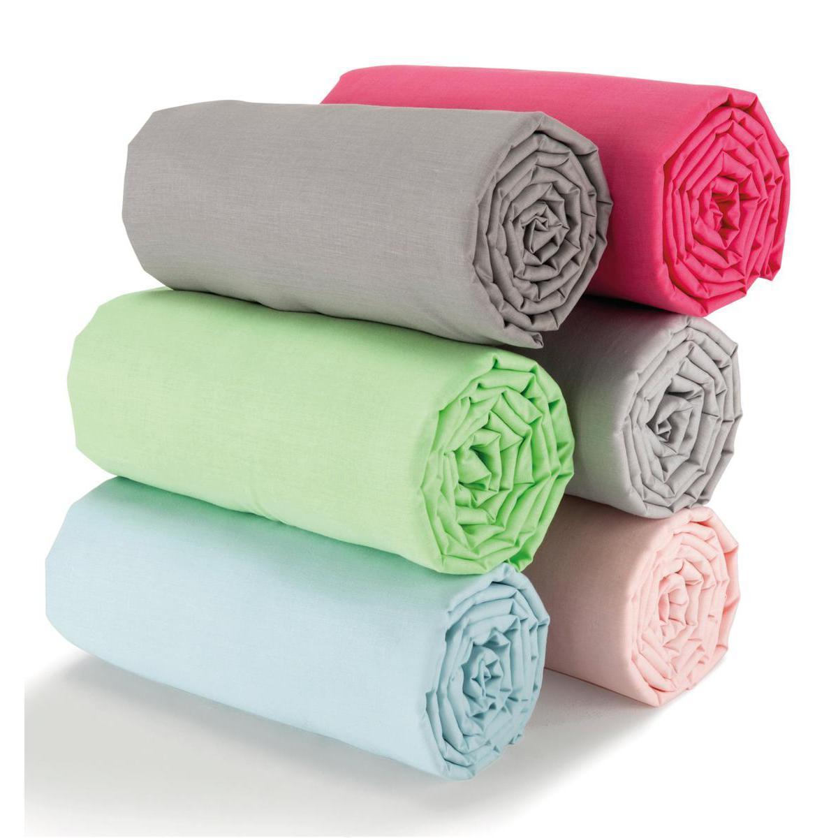 Drap housse - 52 % polyester - 48 % coton - 90 x 190 cm - Différents coloris