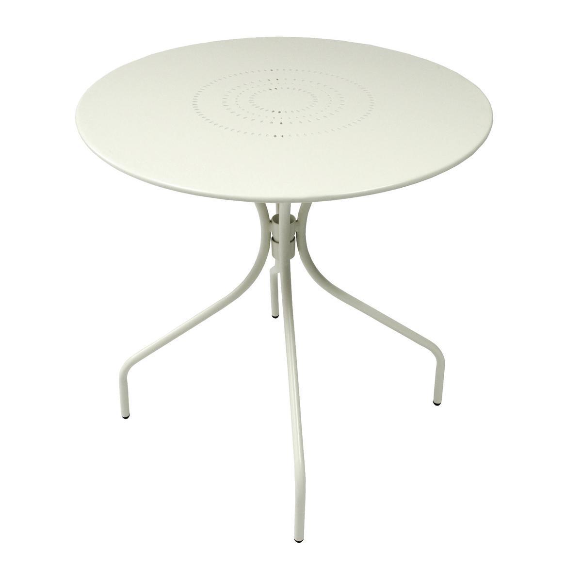 Table Lova - Acier - Ø 70 x H 71 cm - Crème