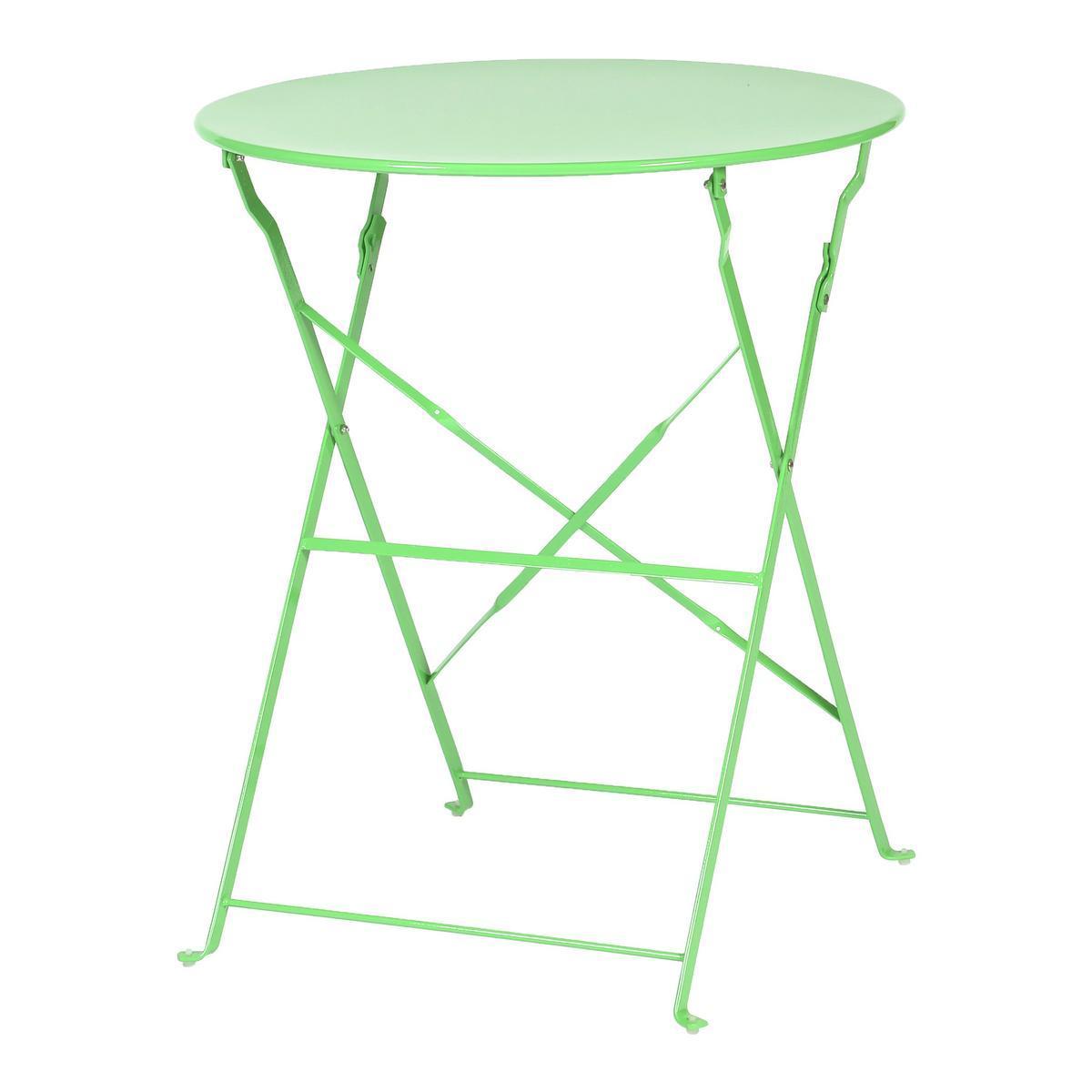 Table pliante DIANA - Acier - Ø 60 cm x H 71 cm - Gris Vert