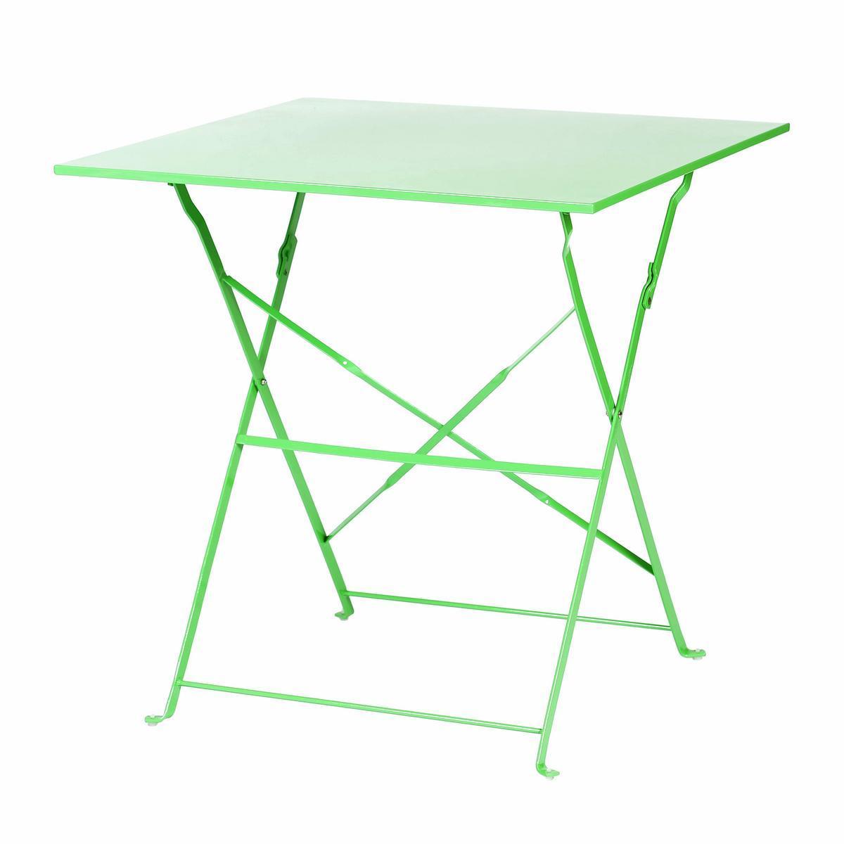 Table pliante JIANIS - Acier - 70 x 70 x H 71 cm - Vert menthe