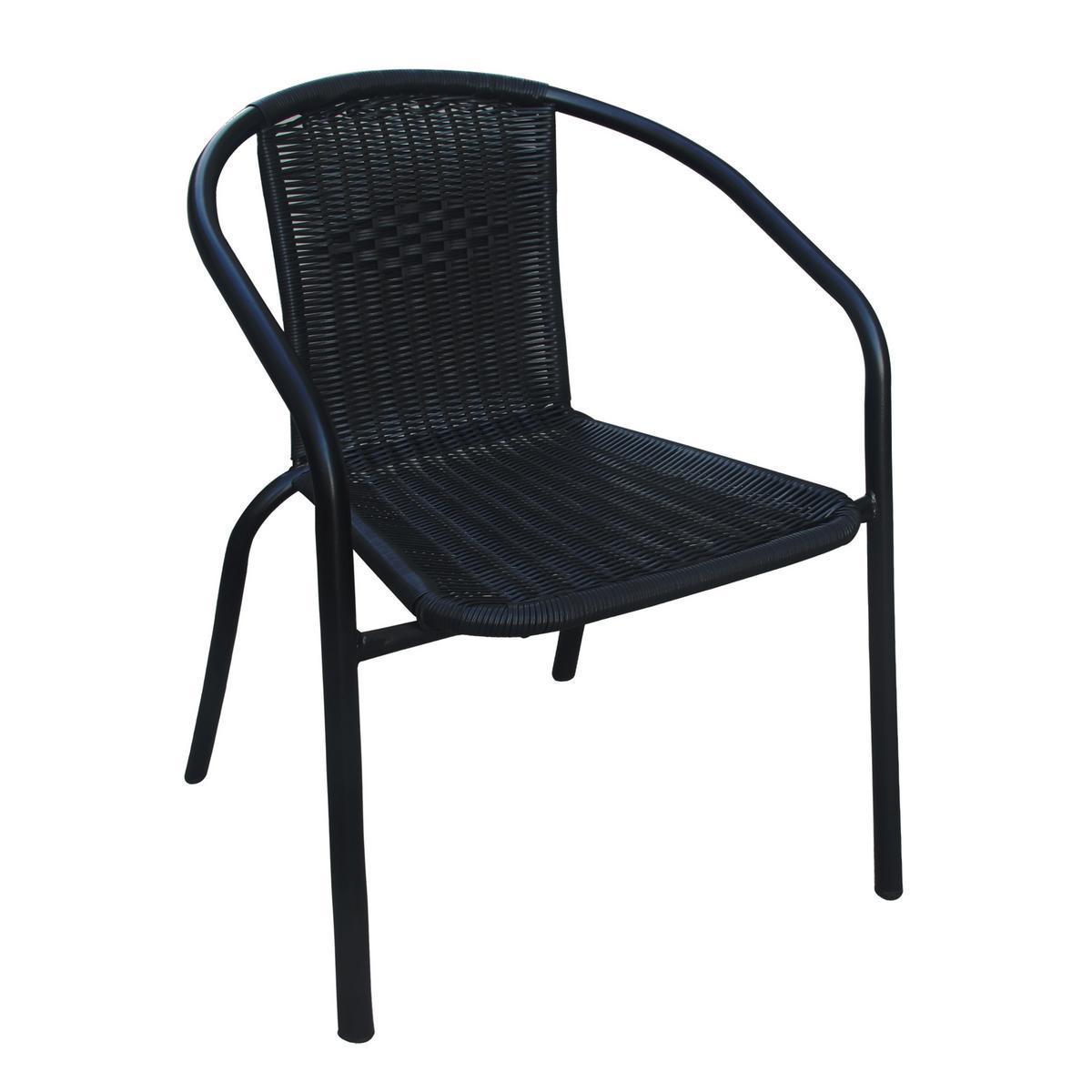 Fauteuil Paname - Acier et polypropylène - 55 x 56 x H 74 cm - Noir