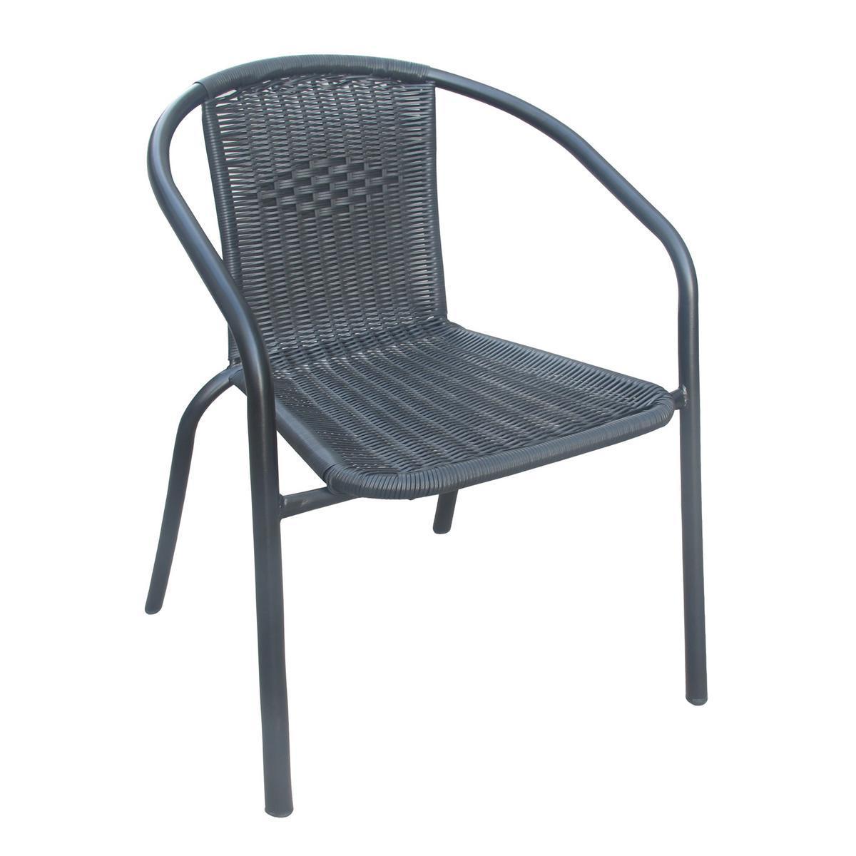 Fauteuil Paname - Acier et polypropylène - 55 x 56 x H 74 cm - Gris