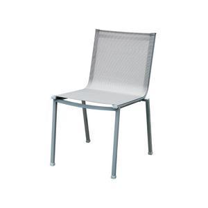 Fauteuil Rebecca - Aluminium, acier et textilène - 58 x 49,5 x H 83 cm - Gris