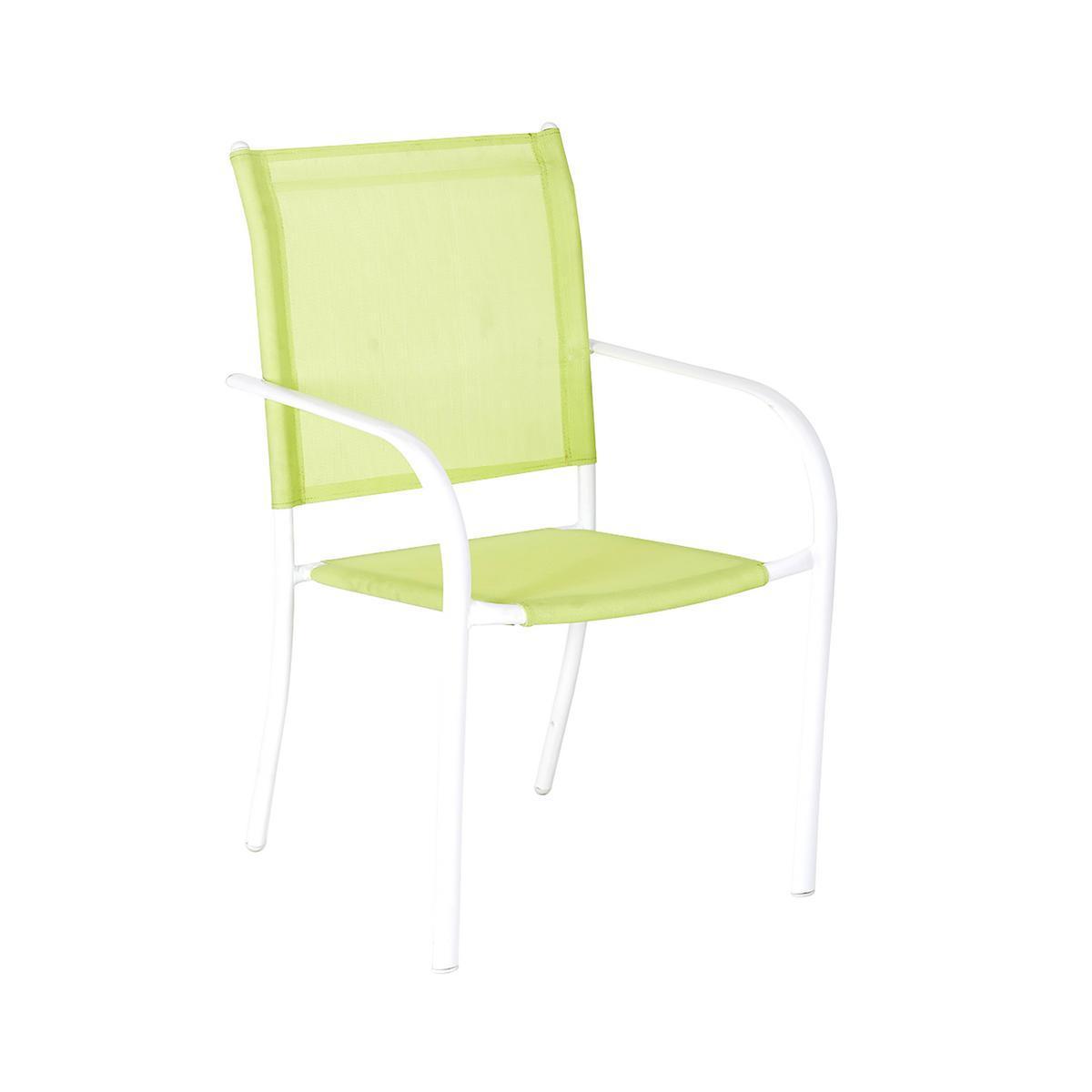 Fauteuil Naomi - Acier et Textilène - 59 x 56 x H 89 cm - Vert anis