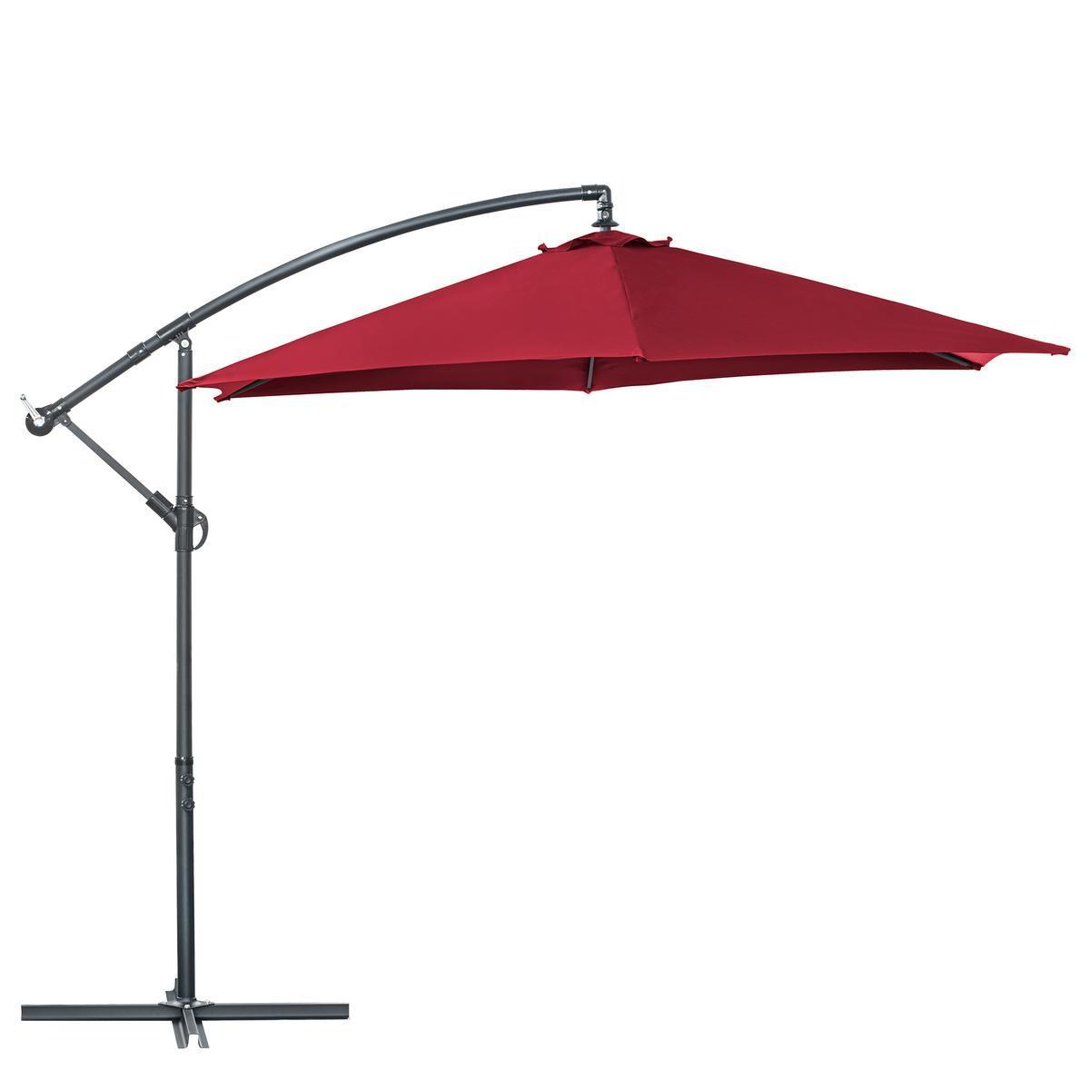 Parasol déporté Zéphyr - ø 300 x H 245 cm - Rouge - MOOREA